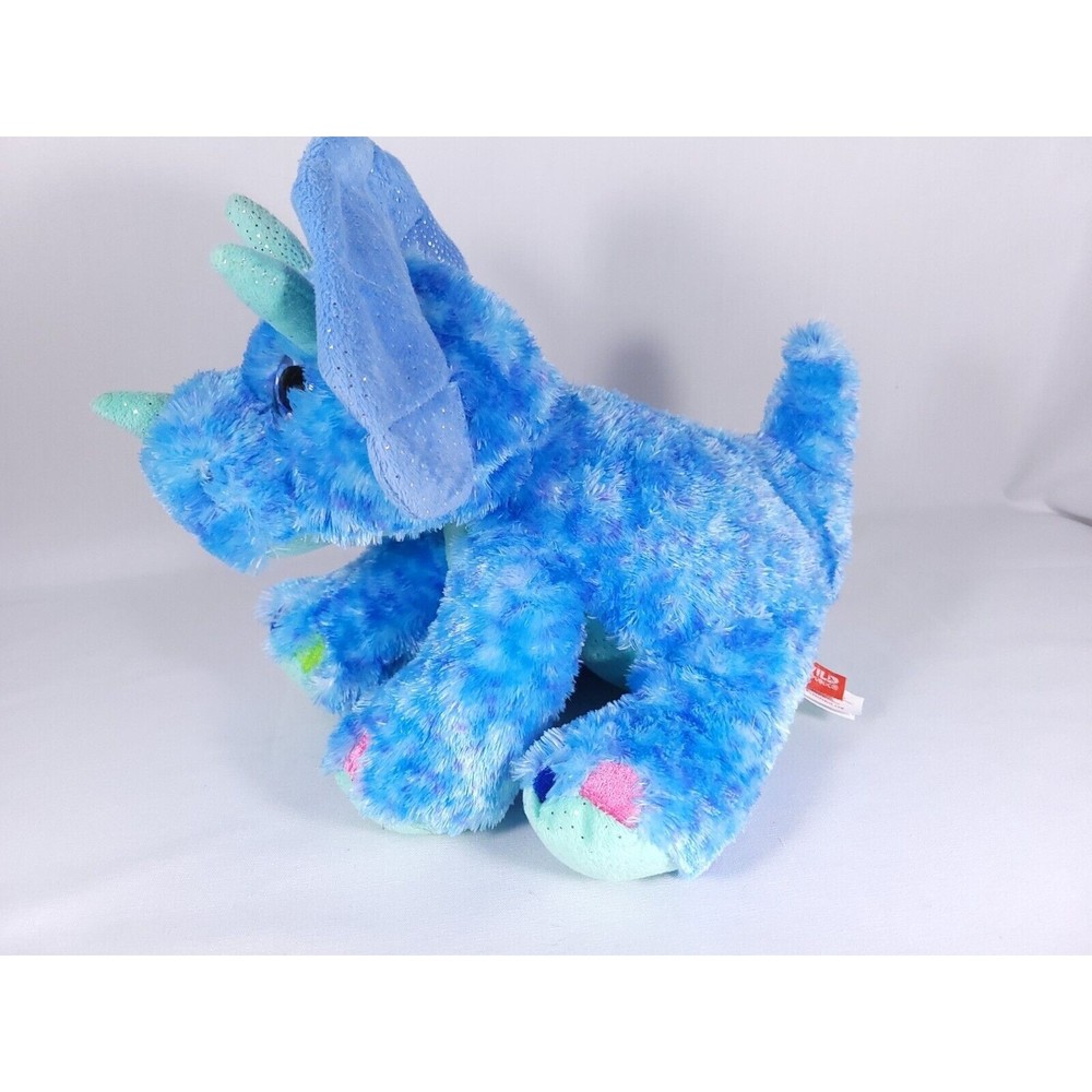 Wild Republic Triceratops‎ Dinosaur Plush Blue Sparkle 12" Toy Stuffed EUC - Picture 4 of 7